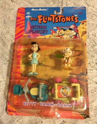 Nip 1994 Hanna - Barbera The Flintstones Action Playset Betty & Bamm - Bamm