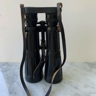 Vintage Hensoldt Wetzlar Binoculars Dialyt 8x56b With Leather Case And Straps