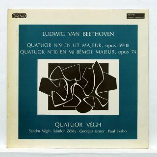 Vegh Quartet - Beethoven String Quartets Nos.  9 & 10 Valois Lp Ex