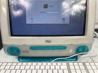Vintage Apple iMac G3 M5521 1999 Blueberry Blue Mac OS X With Keyboard & Mouse 5