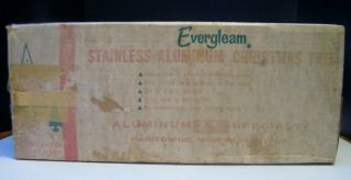 Vintage Evergleam 4ft Stainless Aluminum 55 Branch Christmas Tree In Orig.  Box
