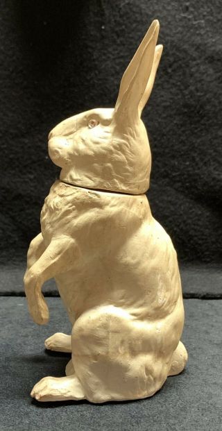 Vintage 2 - Piece Paper Mache Easter Rabbit Bunny Candy Container Probably German