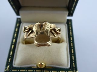 Mens Vintage 9ct Gold Saddle Signet Ring Size T 1/2 6 G