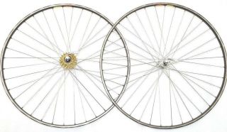 Vintage Campagnolo Hub / Wheel Set Record,  Regina Oro Freewheel,  Mavic Gp - 4 Rims
