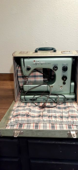 Vintage Green Viking Husqvarna Sewing Machine