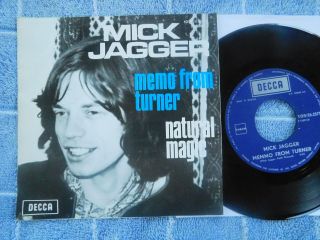 Mick Jagger - Memo From Turner - Belgian Picture Sleeve Ps 7 "