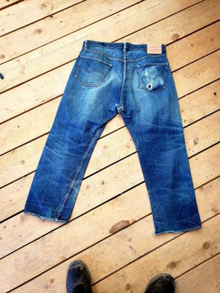 Vintage Levis 1960s Big E Jeans.  Antique Denim.  Redlines