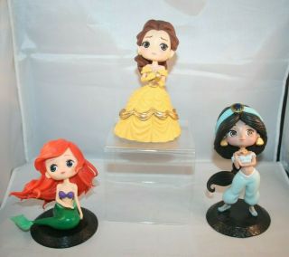 Banpresto Disney Character Q Posket - Belle Yellow Version,  Ariel,  And Jasmine