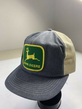 Vintage John Deere Patch K - Products Brand Snapback Mesh Trucker Hat Denim Cap