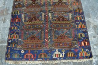 F1280 Handmade Vintage Rug/Afghan Tribal Baluchi War Rug Top Tang Rug 3 ' 10 x 6 ' 6 2