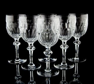 Waterford Curraghmore Water Goblet Glasses Set Of 6 Vintage Cut Crystal Ireland