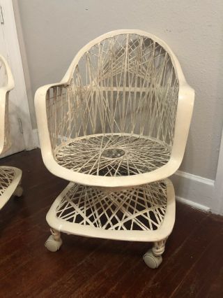 Vintage Mid Century Modern Spun Fiberglass Russell Woodard Patio Chairs Set Of 2 3