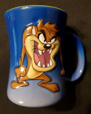 2001 Looney Tunes Warner Bros.  3d Taz Tazmanian Devil Coffee Mug Cup - Thailand