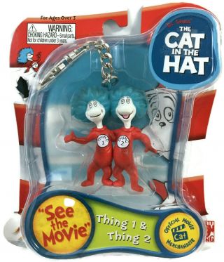 Dr Seuss Thing 1 & 2 Key Chain Cat In The Hat Movie Official Merchandise 2003