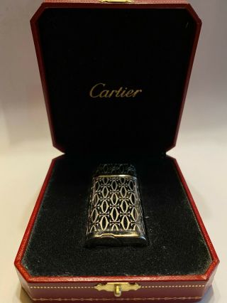 Vintage Authentic Cartier Lighter Decor Silver