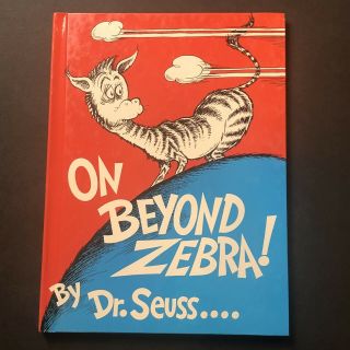 Vtg Dr Seuss On Beyond Zebra 1983 Hardcover Childrens Book Banned Canceled