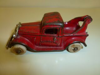 Vintage Arcade Plymouth Cast Iron Toy Tow Truck