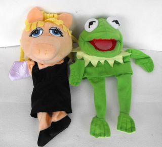 Rare Muppets Set Of 2 Handpuppets Kermit And Miss Piggy 10 Inch Near