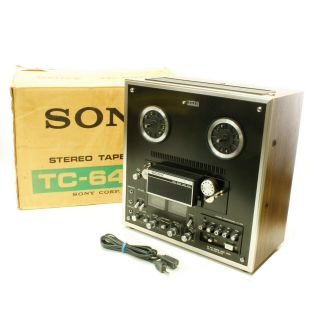 Vintage Sony Tc - 640b Stereo Reel To Reel Recorder With Box & Power Cord