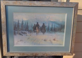 Vintage G Harvey 1975 Horse In The Land Of The Blackfeet Limited Edition Print
