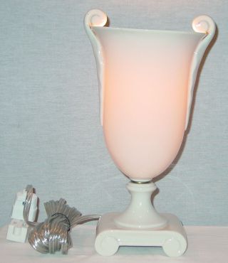 Rare Vintage Lenox China Ivory Color Torchere " Lamp 11 1/2 " Tall Rewired