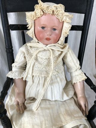 Antique Martha Chase Huge stockinet Doll Oil Cloth Adorable and stunning 2