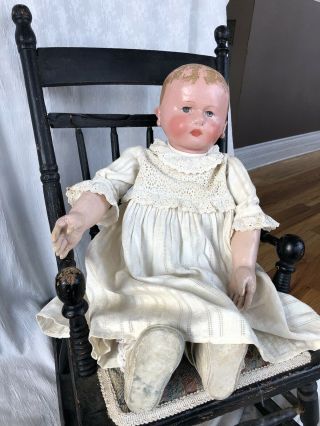 Antique Martha Chase Huge stockinet Doll Oil Cloth Adorable and stunning 5