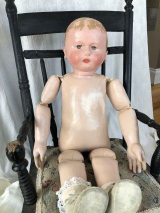 Antique Martha Chase Huge stockinet Doll Oil Cloth Adorable and stunning 6