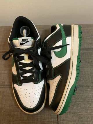 Nike Sb Dunk Ng Low Cut Wht Blk Green Golf Shoes Size 10 Rare 484294 - 100 Vintage