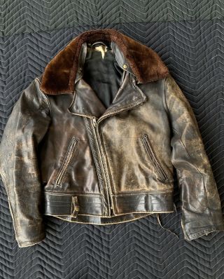 Vintage Langlitz / Cal Leathers Motorcycle Jacket Dark Brown Horsehide
