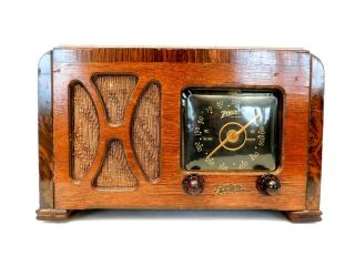 Vintage 1940s Old Large Black Dial Zenith Antique Radio Style & Still Plays