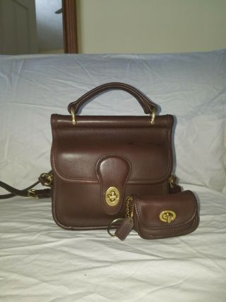 Rare Vintage Collectible Coach Small Brown Leather Shoulder Bag Crossbody Purse