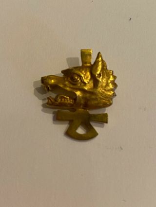 Vintage 18k Tiffany & Co.  Wolf Pin With Cross,  4.  6 Grams