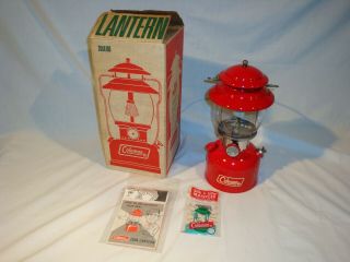 Vintage 06/1971 Red Coleman 200a Single Mantle Lantern,  In Orig.  Box,  Near