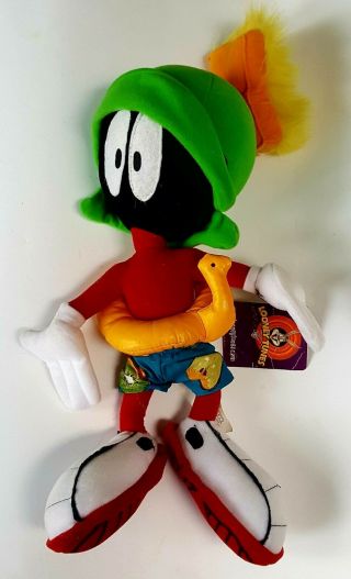 Looney Tunes Marvin The Martian Plush Toy 12 Inches Swim Trunks Inner Tube