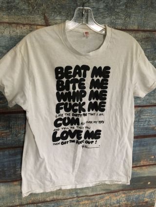 Beat Me Bite Me Whip Me 80s Vintage T - Shirt Adam Ant Joan Jett Sex Punk Large