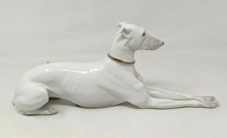 VTG Bing & Grondahl B&G White Laying Greyhound Dog 2079 Porcelain Figurine CD21 3