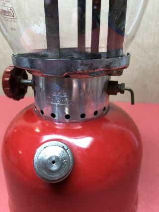 Vintage 03/1970 RED COLEMAN 200A SINGLE MANTLE LANTERN Gas Pressure Camp Light 5