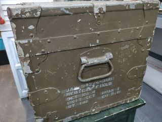 Vintage WWII US Military foot locker trunk Medical Chest 3