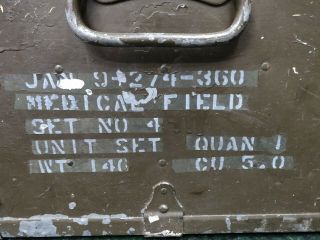 Vintage WWII US Military foot locker trunk Medical Chest 4