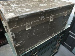 Vintage WWII US Military foot locker trunk Medical Chest 5
