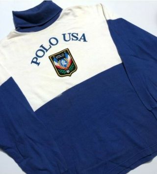 Polo Ralph Lauren Stadium Snowbeach Usa 1992 Rare Uni Turleneck Medium Vintage