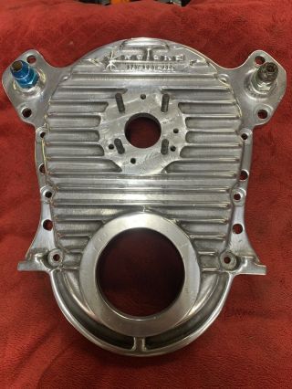 Vtg Weiand Say Why - And Bbc Big Block Chevy Timing Cover 7133 Nostalgia Gasser