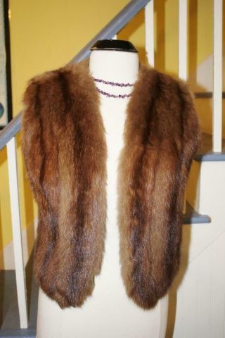 Vintage Real Sable Fur Sleeveless Jacket Vest Women 