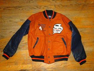 Vintage 1998 STUSSY varsity crew jacket 90s hip hop shirt rap letterman Sz.  L 3