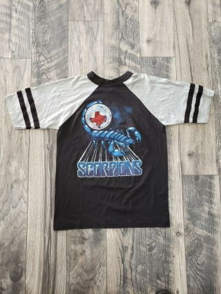 Vintage Scorpions 1982 Blackout Tour 3/4 Sleeve T Shirt Size S Raglan Rare Print