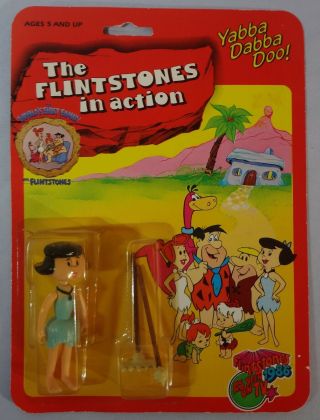 1985 Vintage D - Toys Spain Irwin Betty Rubble The Flintstones Action Figure Mip