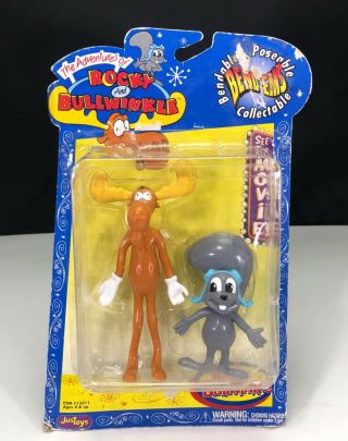 The Adventures Of Rocky & Bullwinkle Bend - Ems Bendable Poseable Collectable Nip