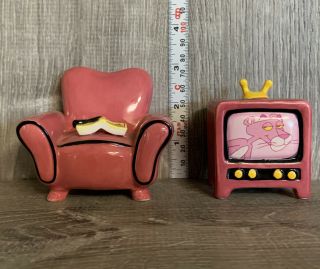 Vandor Pink Panther Salt & Pepper Shaker Set Tv And Couch