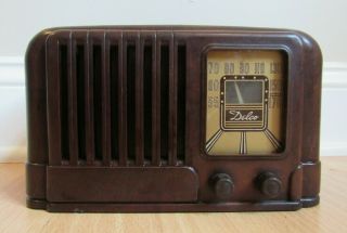Extremely Rare Tube Radio Vintage Delco R - 1200 Police Bakelite Midget Mini 1940s